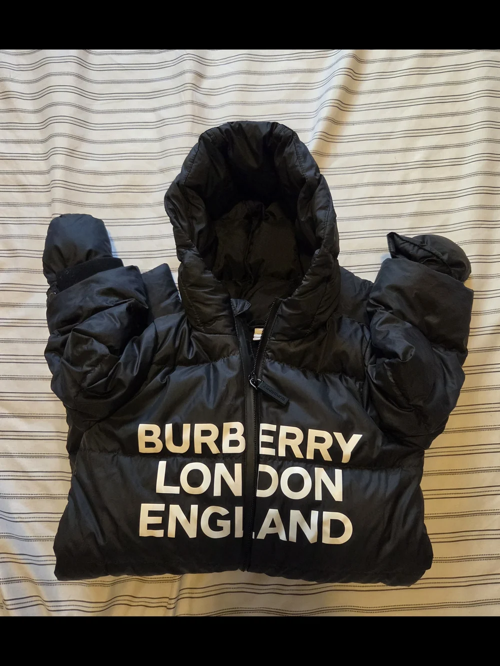 Burberry Black Puffer Baby One-Piece Snowsuit